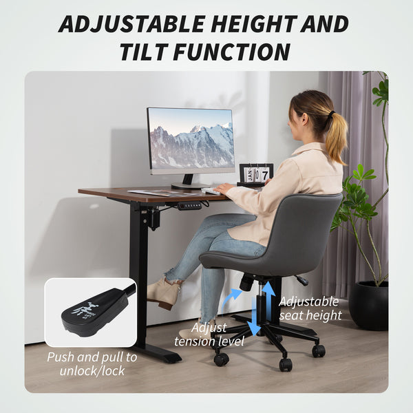 Chaise de bureau sans accoudoirs, gris foncé