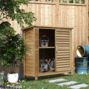 Abri de jardin en bois avec 2 portes, naturel