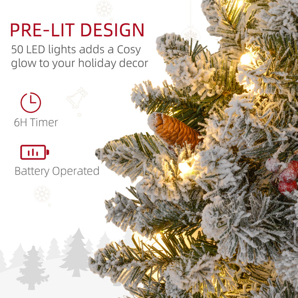 Couronne de Noël de 24" avec lumières givré