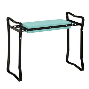 Tabouret de jardin pliant avec assise et genouillère, vert foncé