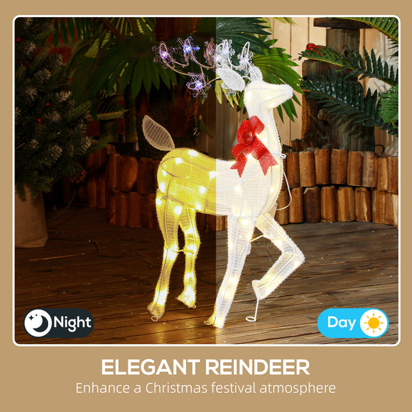 Décoration de jardin en forme de renne lumineux