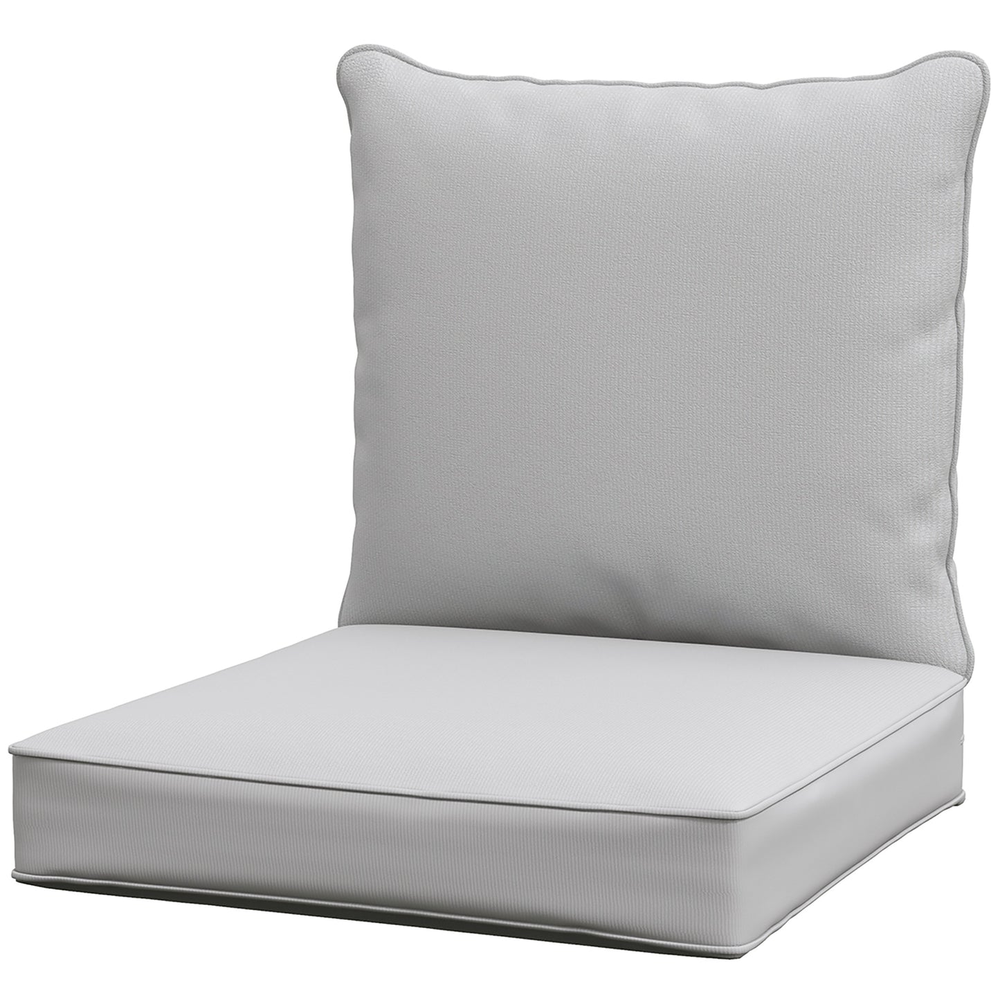 Coussins de chaise de patio épais et profonds pour siège d'extérieur avec coussin de dossier, gris clair