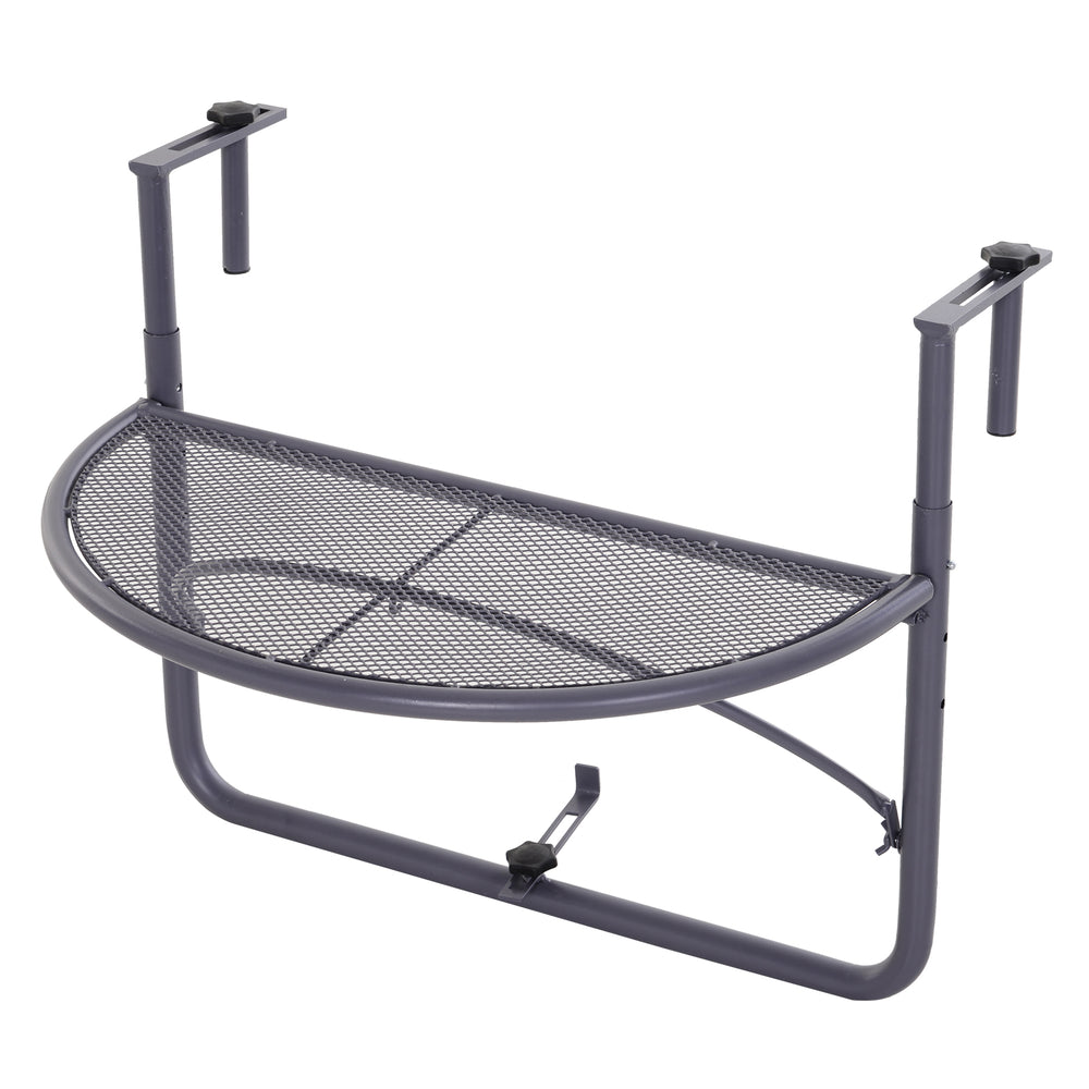 Table de balcon réglable en métal, gris