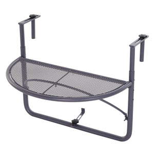 Table de balcon réglable en métal, gris