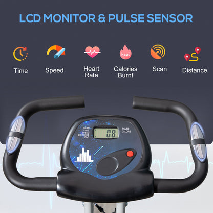 Vélo d'appartement pliable avec 8 niveaux de résistance magnétique, pour entraînement cardio, noir