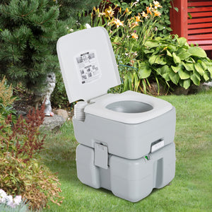 Toilettes de voyage portables avec réservoir à chasse d'eau, indicateur de niveau et robinet, 20 litres