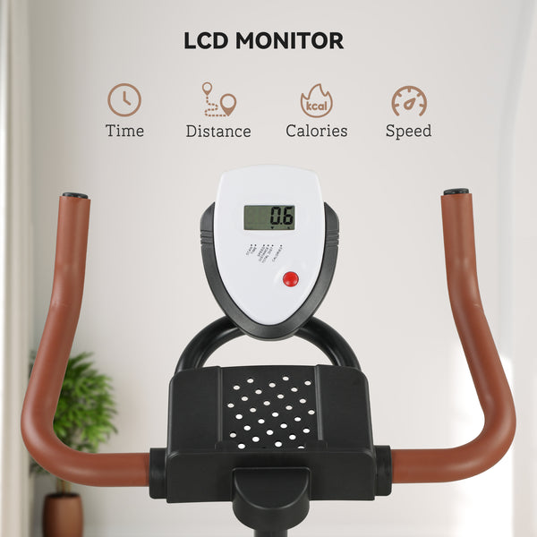 Silent exercise bike with adjustable resistance and seat, black