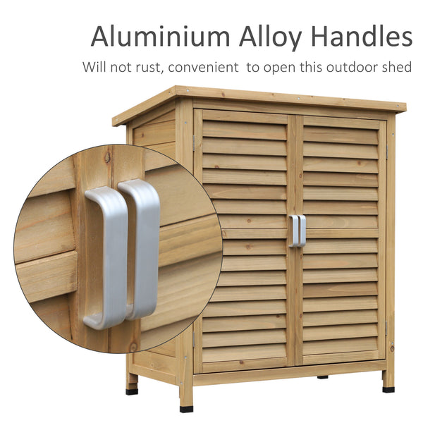 Abri de jardin en bois avec 2 portes, naturel