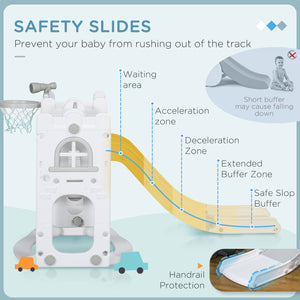 Ensemble de balançoire et toboggan 6 en 1 pour bébé gris