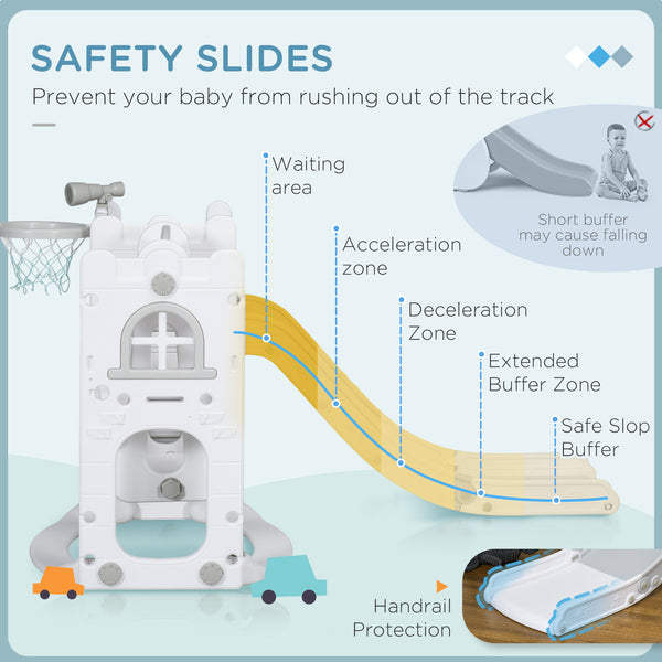 Ensemble de balançoire et toboggan 6 en 1 pour bébé gris