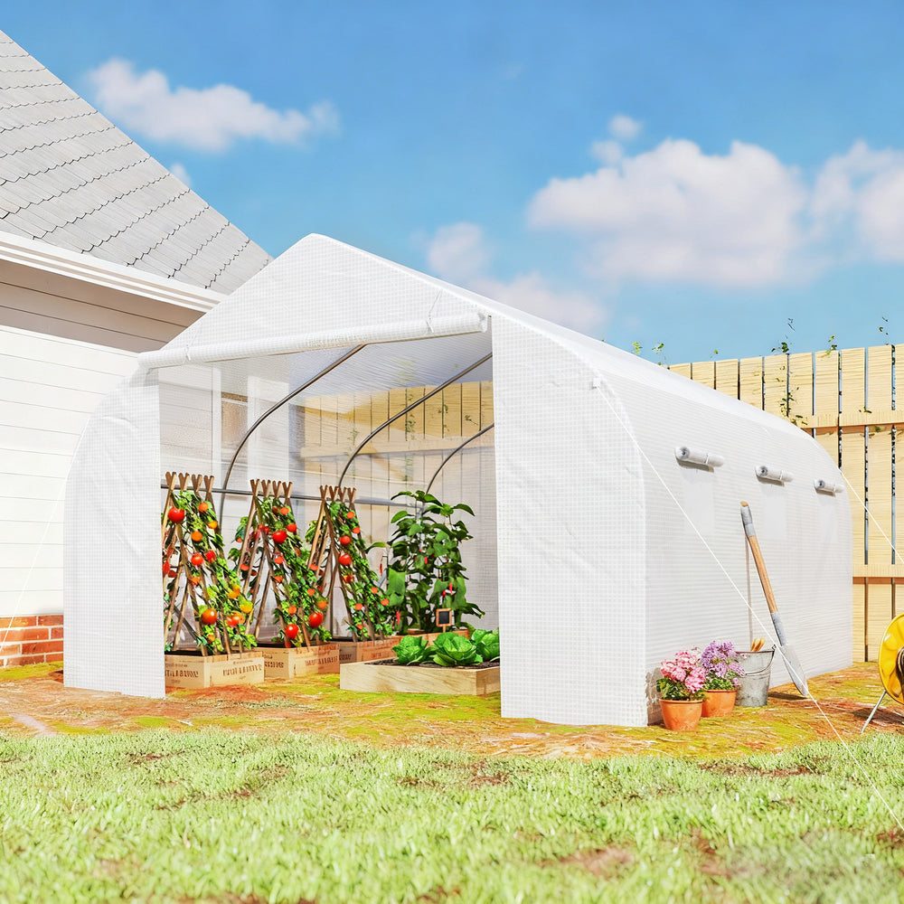 White garden greenhouse