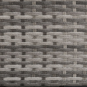 Canapé 3 places en résine tressée avec coussins amovibles, gris