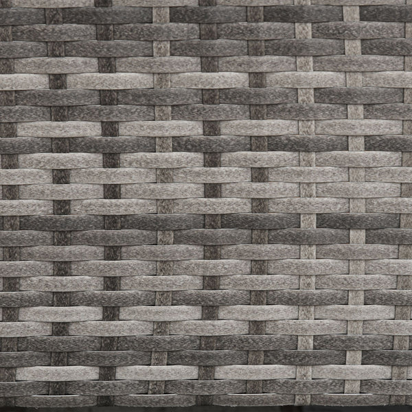 Canapé 3 places en résine tressée avec coussins amovibles, gris