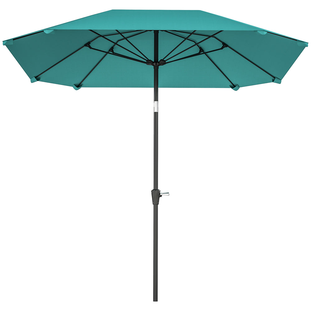 Parasol de terrasse de 7,6 pieds en aluminium, bleu ciel