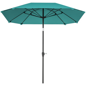Parasol de terrasse de 7,6 pieds en aluminium, bleu ciel