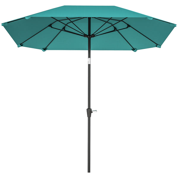 Parasol de terrasse de 7,6 pieds en aluminium, bleu ciel