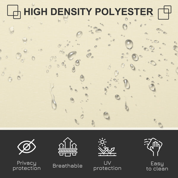 Store latéral rétractable, résistant aux UV et au vent, blanc crème