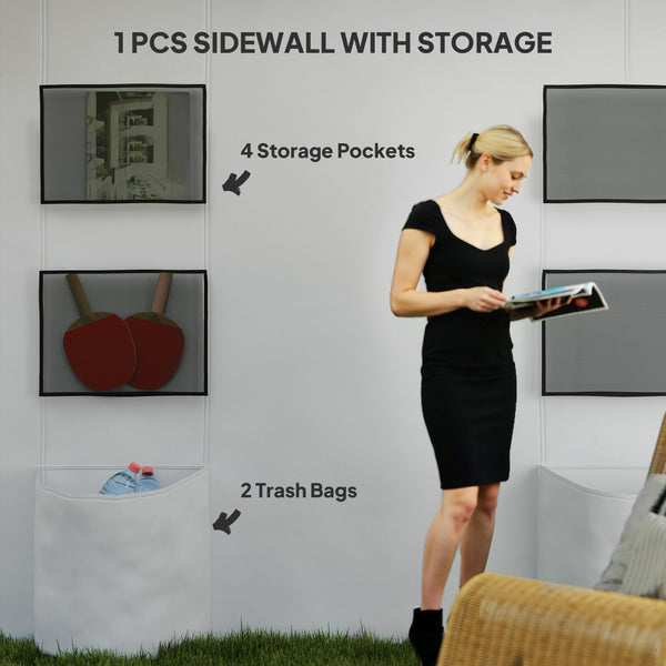 Tente pliante 10 x 10 avec parois latérales, gris clair