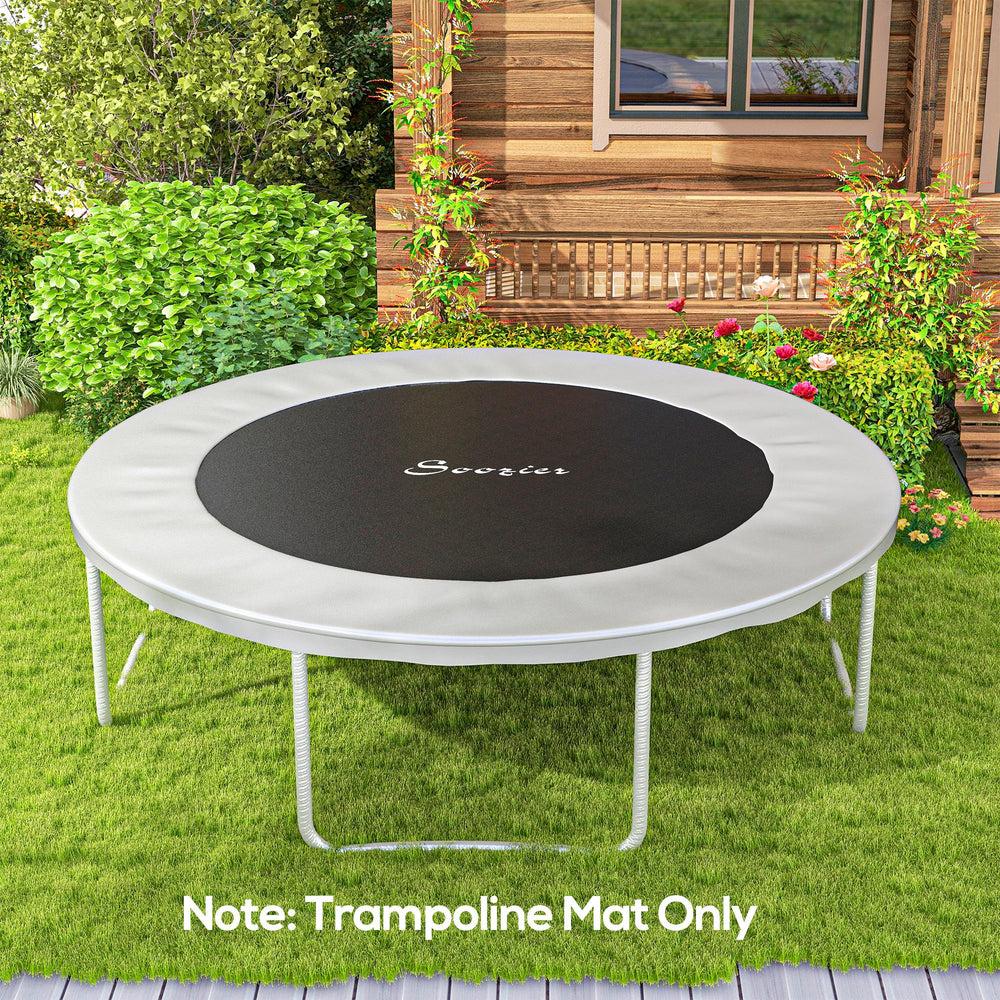 Soozier Trampoline Replacement Mat, Fits 14' Trampoline w/ 80 V-Hooks &amp; 5.5" Springs (Spring &amp; Frame not Included), Black |