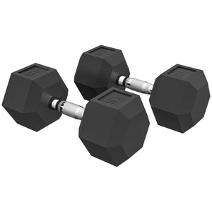 Haltères hexagonaux 2 x 45 lb pour l'entraînement physique à domicile, noir