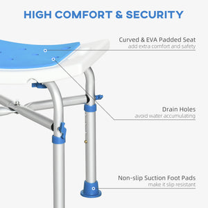 Chaise de douche réglable en hauteur avec pieds à ventouses