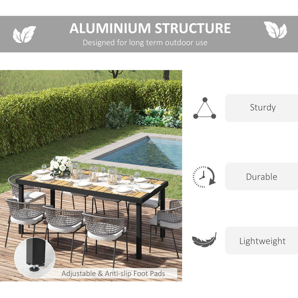Table de jardin rectangulaire avec structure en aluminium