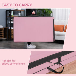 Tapis de gymnastique pliable 1,22 m x 2,42 m x 5 cm avec poignées de transport, rose