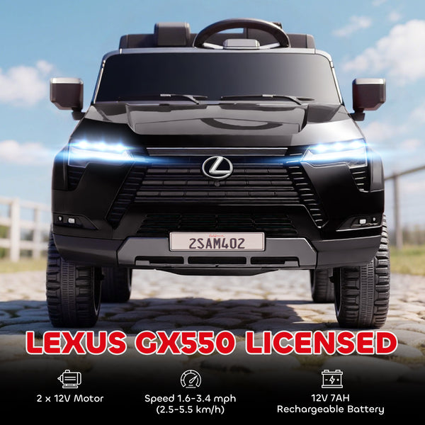 Lexus GX550 12 V , 2 places, avec télécommande et suspension, noire