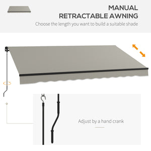 Auvent rétractable 11,8 x 9,8 résistante aux UV, gris clair