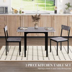 Ensemble pliantes table et chaises pour 2 personnes, gris