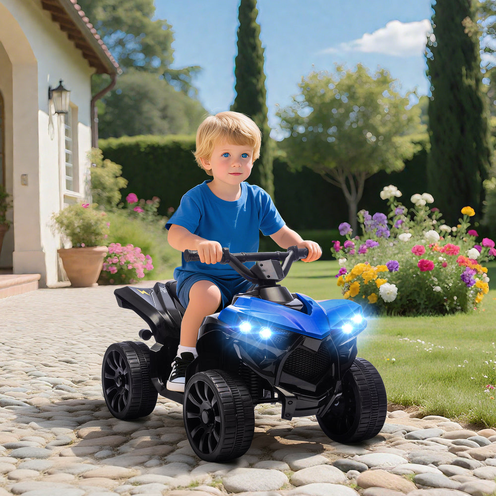 Quad électrique 6V avec musique et phares LED, pour enfanuts de 37 à 72 mois, bleu.