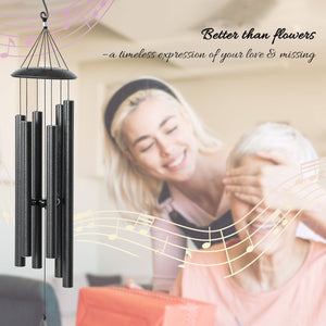 Carillon éolien avec 6 tubes en aluminium et crochet