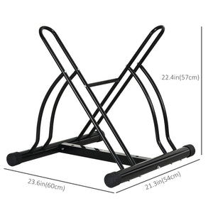Soozier 2 Bike Rack Bicycle Floor Stand Bike Parking Garage Parking Organizer Indoor Bike Storage Holder, Indoor and Outdoor Storage