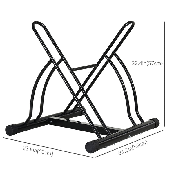 Soozier 2 Bike Rack Bicycle Floor Stand Bike Parking Garage Parking Organizer Indoor Bike Storage Holder, Indoor and Outdoor Storage