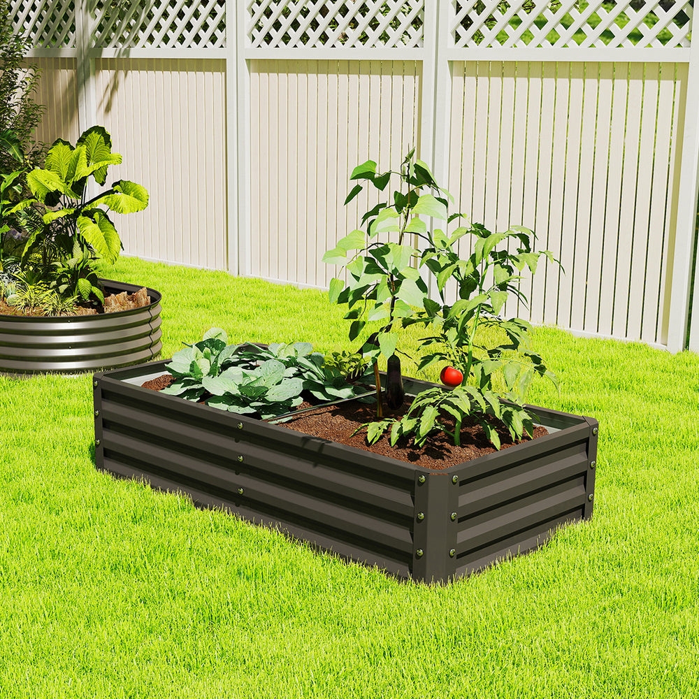 Galvanized raised planter, black 