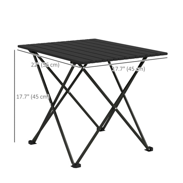 Table de camping pliante, noire