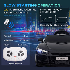Voiture électrique pour enfants, 12 V, 5 km/h, avec suspension, klaxon, noire