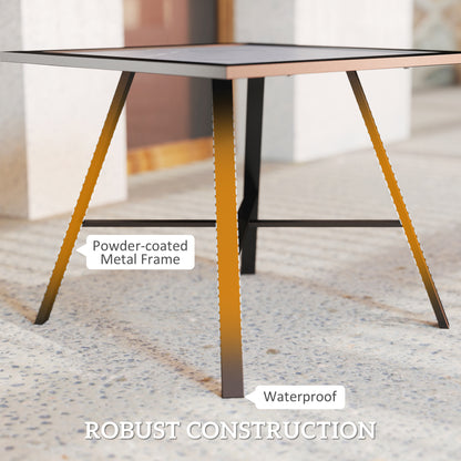 Small Patio Side Table with SPC Top for Garden, Patio, Lawn, Grey