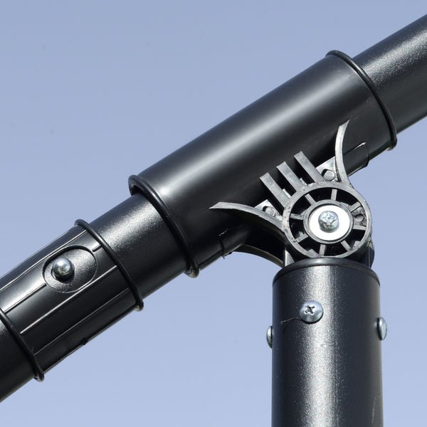 Parasol déporté de 9 pieds avec réglage facile de l'inclinaison, gris foncé