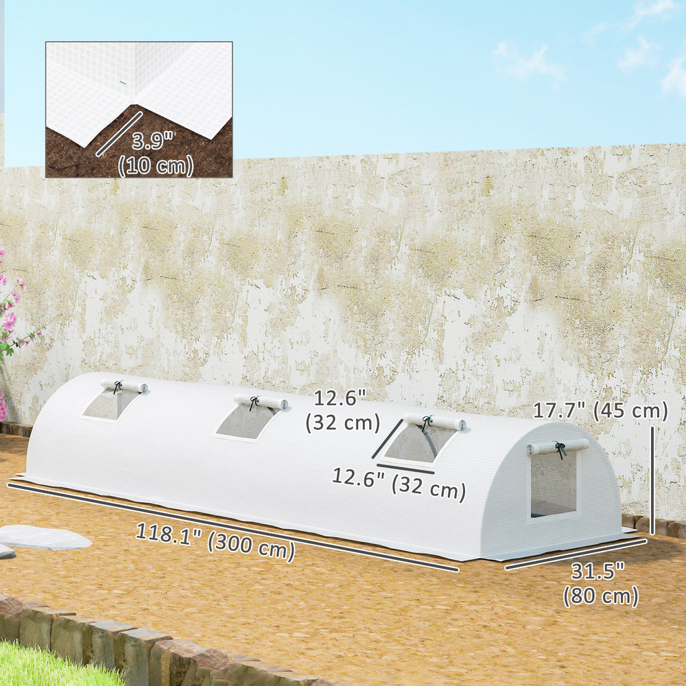 Mini serre portable avec 5 fenêtres en filet et structure en acier
