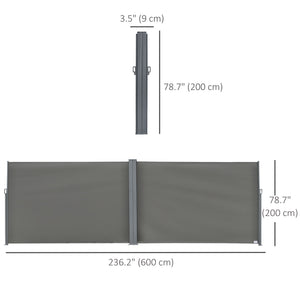Store extérieur rétractable double face, gris