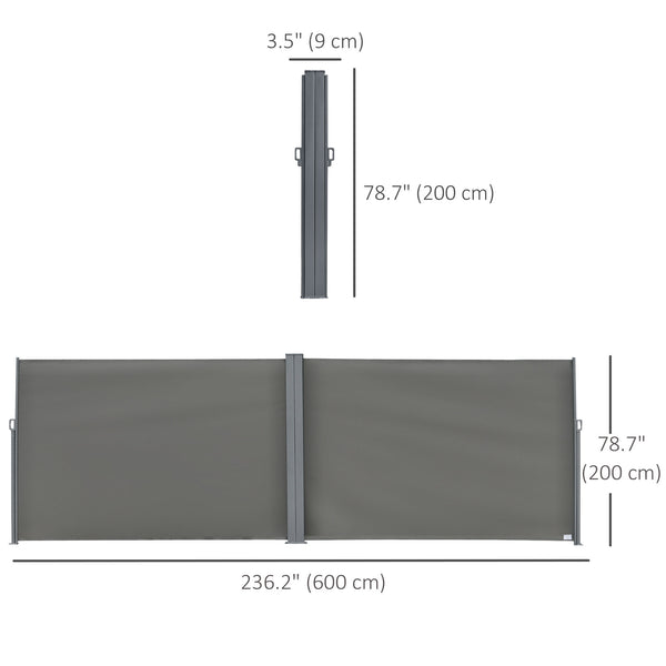 Store extérieur rétractable double face, gris
