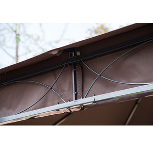 10x10ft Steel Garden Gazebo Patio Canopy Outdoor Event Party Tent Backyard Sun Shelter with Curtain Coffee