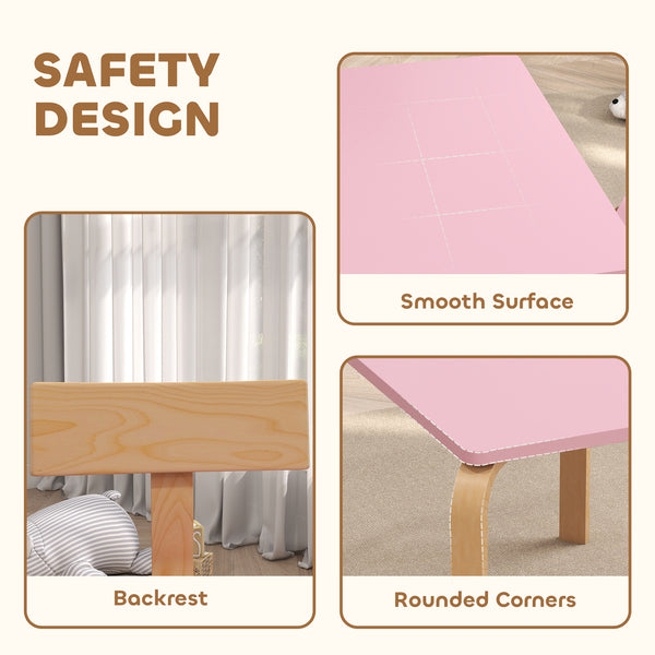 Ensemble table et 2 chaises, rose