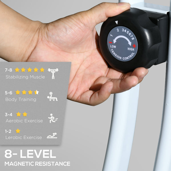 Foldable and quiet exercise bike with 8-level magnetic resistance, black