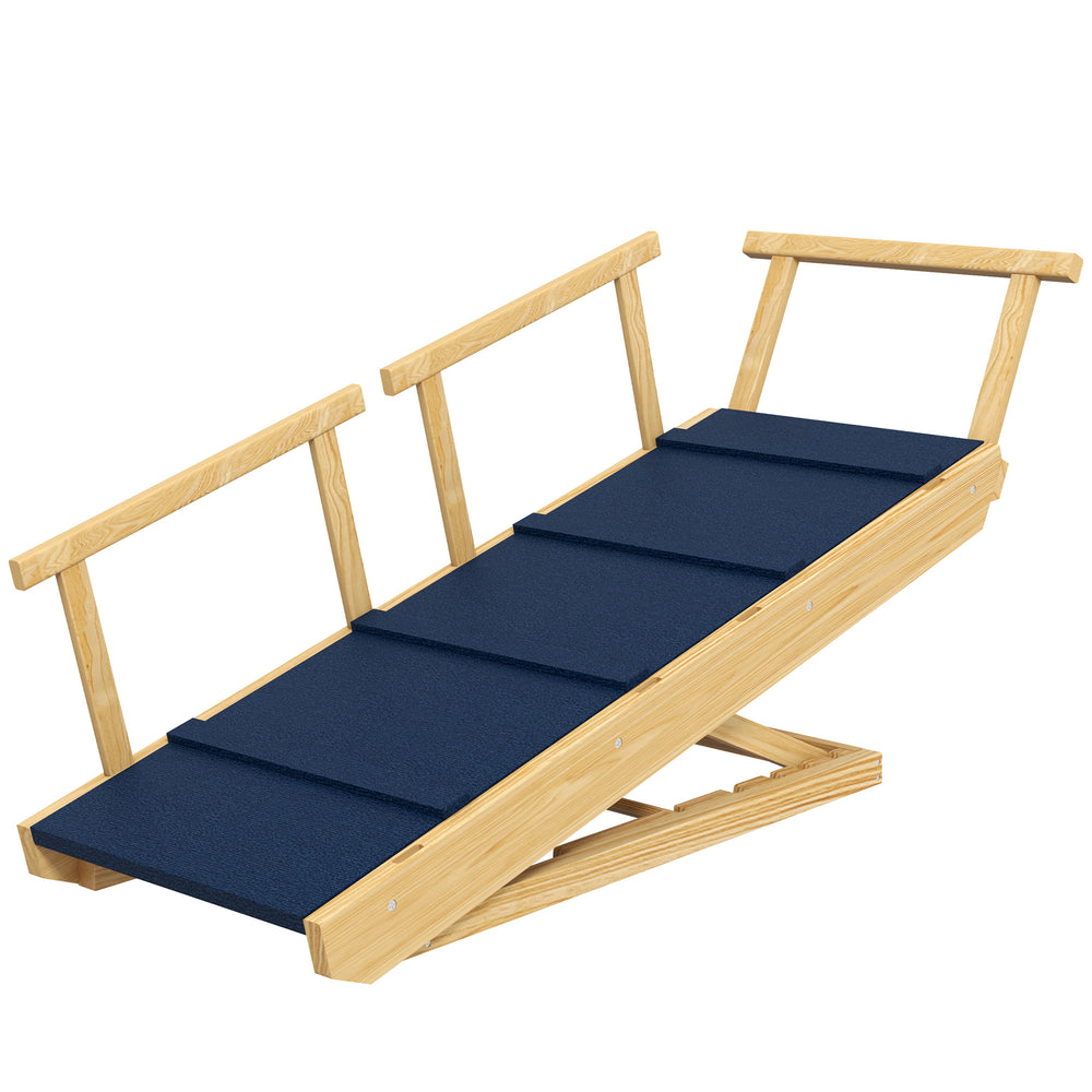 Adjustable and foldable stairs with anti-slip mat