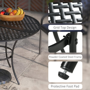 Table de salle à manger ronde d'extérieur avec trou pour parasol