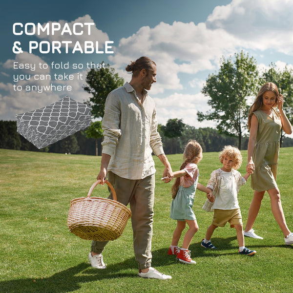 Tapis d'extérieur imperméable, gris et blanc