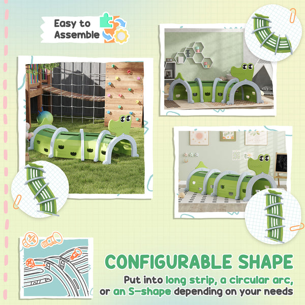 Tunnel Crocodile pour enfants de 3 à 6 ans, vert