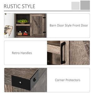 Buffe de rangement rustique de style ferme moderne, en chêne foncé